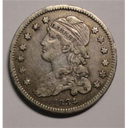 1834 Bust quarter  VF30
