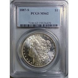 1887S  Morgan $  PCGS62
