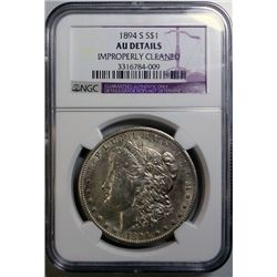 1894S  Morgan $ NGC AU cleaned