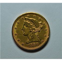1880 $5 GOLD