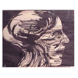 Leonard Baskin (1922-2000) American HEAD, woo