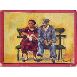 Guy Buffet (b.1943) French SEATED COUPLE, oil