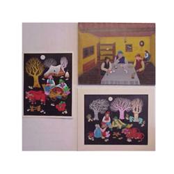 Lila Hafner (20th Century) CARD PLAYERS, oil
