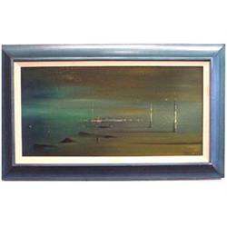Stancin (20th Century) American HARBOR, oil p