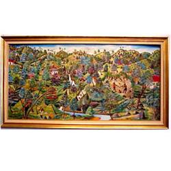 Pauleus Vital (b. 1918) Haitian VILLAGE, 1964