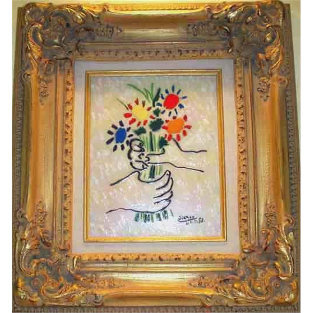 Bouquet Enamel on Copper 8x10 Rare Picasso by Max Karp