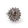 Image 1 : Natural  3.24 ctw Chocolate & Diamond Cluster Ring 14kt White Gold