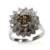 Image 2 : Natural  3.24 ctw Chocolate & Diamond Cluster Ring 14kt White Gold
