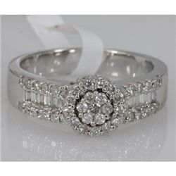 Genuine 0.65 ctw Diamond Ring 14K White Gold