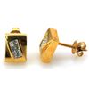 Image 1 : Genuine 0.33ctw Square Cut Diamond Invisible Earring 18k Yellow Gold Screw back, 3.41g