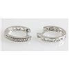 Image 2 : Genuine 0.06ctw  Diamond Round Cut Hoop Earring 14k White Gold, 1.48g