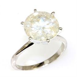 5.83. ct Round cut Diamond Solitaire Ring,  H-K, SI-I