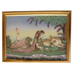Gemstone Painting Ragini Shiliping Tree - Approx. Wgt. 2.5 kgs. Made of Real Gemstone