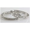 Image 3 : Genuine 0.52ctw Diamond Round Cut Hoop Earring 10k White Gold, 3.71g