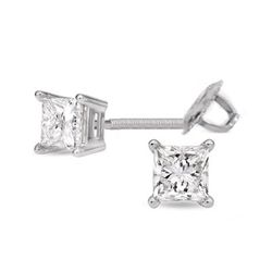 0.66 ctw Princess cut Diamond Stud Earrings I-K, SI-I