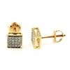Image 1 : Genuine 0.14ctw Round Cut Diamond Invisibl Type Earring 10k Yellow Gold Screw back, 1.05g