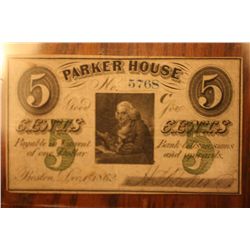 5 Cent Parker House Fractional Currency (High