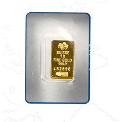 Suisse 1 gram Fine Gold (999.9) Serial No. 432898,  24 CARAT