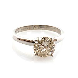Certified 2.11 ctw Diamond Solitaire Ring 14k White Gold