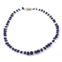 Natural Tanzanite Smooth Teardrop Beads Stringing Necklace Gemstones 91.50ctw with brass clasp