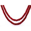 Image 2 : Natural Ruby Round  Beads Necklace w/brass clasp