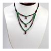 Image 1 : Natural 112.18 ctw Sapphire, Ruby & Emerald Bead Necklace