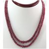 Image 1 : Natural Ruby Round  Beads Necklace w/brass clasp