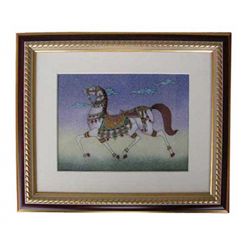 Gemstone Painting Runing Horse - Approx. Wgt. 2.5 kgs. Made of Real Gemstone