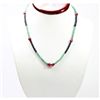 Image 2 : Natural  85.54 ctw Emerald, Ruby & Sapphire Bead Necklace