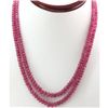 Image 1 : Natural Ruby Round  Beads Necklace w/brass clasp