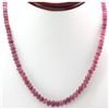 Image 1 : Natural Ruby Round  Beads Necklace w/brass clasp