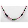 Image 2 : Natural 70.15 ctw Sapphire, Ruby & Emerald Bead Necklace