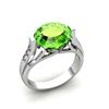 Image 1 : Genuine 4.09 ctw Peridot Ring 18kt White or Yellow Gold