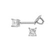 Image 1 : 0.15 ctw Princess cut Diamond Stud Earrings G-H, SI-I