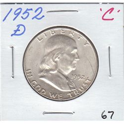 1952 D FLASHY FRANKLIN SILVER HALF