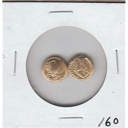 MEXICO GOLD WEDDING TOKEN & MINI WALKING LIBERTY TOKEN
