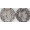 Image 1 : 1907-S &1912-D BARBER SILVER HALF DOLLARS