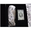 Image 2 : KNIFE AND LIGHTER NEW IN BOX WITH CURRENCY INLAY PICTURE