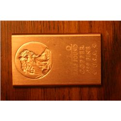 2010 half pound copper bar .999