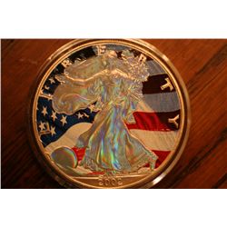 2002 hologram and painted silver eagle