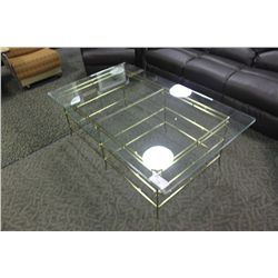 GLASS & BRASS COFFEE TABLE
