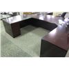 Image 2 : MAHOGANY BOW FRONT U-SHAPED DESK WITH PEDESTAL