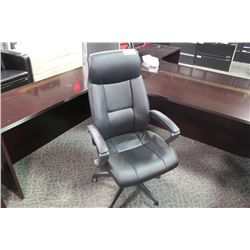 BLACK LEATHER EXECUTIVE HIGH BACK CHAIR