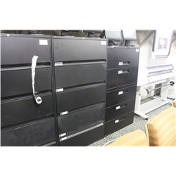BLACK TEKNION 5 DRAWER LATERAL FILE CABINET
