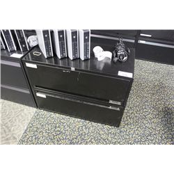BLACK 2 DRAWER LATERAL FILE CABINET