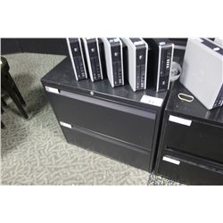 BLACK 2 DRAWER LATERAL FILE CABINET