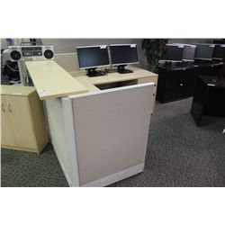 MAPLE RECEPTION COUNTER WITH PEDESTAL