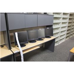 MAPLE COMPUTER DESK WITH HUTCH