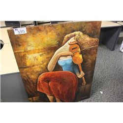 OIL PAINTING - LADY PLAYING VIOLIN