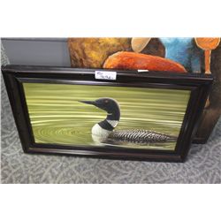 MAHOGANY FRAMED DUCK PICTURE